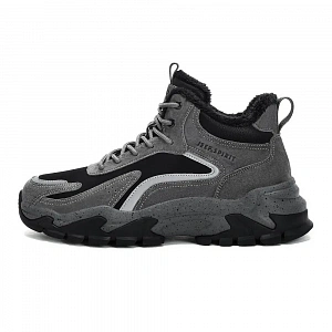 JEEP SPIRIT Wear-Resistant High-Top Outdoor Shoes Men's Climbing Gray