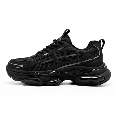 JEEP SPIRIT Black Myth Abrasion Resistant, Breathable, Lightweight, Height Increasing Low top Chunky Sneakers Men's