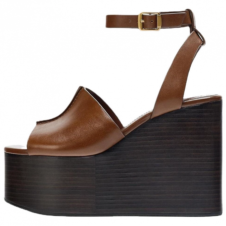 ZARA One Strap Sandals 10cm Women's Brown купить в интернет-магазине Yoocart с быстрой доставкой по России.