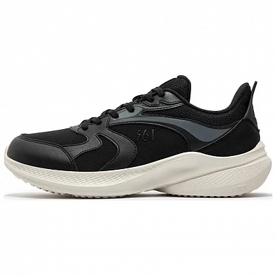 361° Wear-Resistant Slip-Resistant Low-Top Casual Running Shoes Men's Black Gray