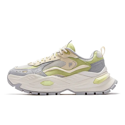 FILA FUSION BIANCO IV Hard Candy Shoes 4 Abrasion Resistant Low Top Casual Running Shoes Women's White Green