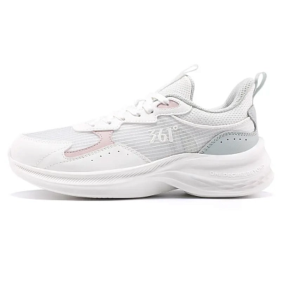 361° Anti Slip Wear Resistant Low Top Casual Sprint Running Shoes Women's White Gray Green