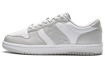 Kappa Back to Back Slip Resistant Abrasion Resistant Low top Skateboard Shoes Unisex White Gray