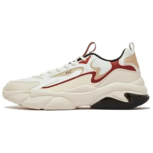 361° Anti Slip Wear Resistant Low Top Casual Shoes Men's Beige White Red