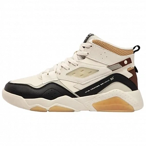 361° Xingran Anti-Slip Wear-Resistant High-Top Skateboard Shoes Men's Beige Black Brown