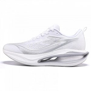 361° Charcoal Floating Series Cushioning Slip Resistant Low Top Carbon Plate Sprint Running Shoes Men's White