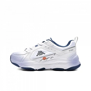 Kappa Anti Slip Wear Resistant Low Top Chunky Sneakers Unisex White Blue