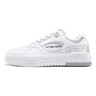 361° Anti-Slip Wear-Resistant Low-Top Skateboard Shoes Men's White Gray