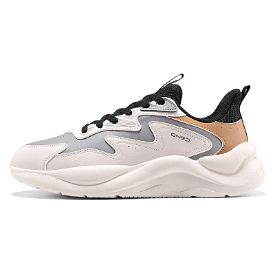 361° Wear resistant And Lightweight Low Top Running Shoes Men's Beige Gray