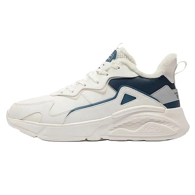 361° Coverage Warm Mid-Top Casual Running Shoes Men's White Blue