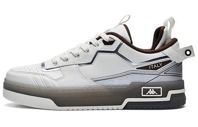 Kappa Anti-Slip Wear-Resistant Low-Top Skateboard Shoes Men's White Brown