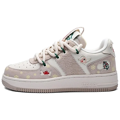 Kappa Anti Slip Wear Resistant Low Top Skateboard Shoes Women's White Gray