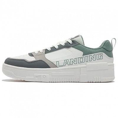 361° Anti-Slip Wear-Resistant Low-Top Skateboard Shoes Men's White Gray Green