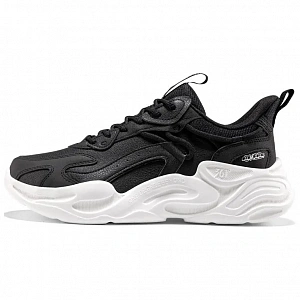 361° Cushioned Water-Resistant Slip-Resistant Low-Top Chunky Sneakers Men's Black White
