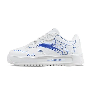 Anta Relaxed Slip Resistant, Abrasion Resistant, Lightweight Low top Skateboard Shoes Unisex White