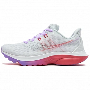 Saucony Kinvara16 Abrasion Resistant, Breathable, Lightweight Low Top Casual Training Running Shoes Women's White Red