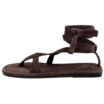 ZARA LIMITED EDITION One Strap Sandals 1cm Women's Brown