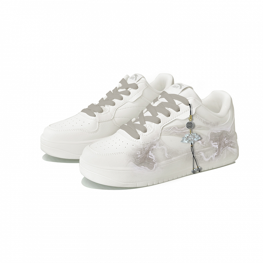 Anta Relaxed Cushioning, Wear Resistant Low top Skateboard Shoes Unisex White Gray купить в интернет-магазине Yoocart с быстрой доставкой по России.