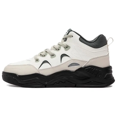 361° Type-burn 4 Warm Slip-Resistant High-Top Skateboard Shoes Women's White Gray