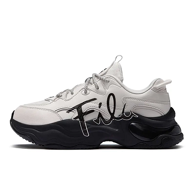 FILA FUSION BUBBLE Bubbles Shoes Low Top Chunky Sneakers Women's Micro White Black