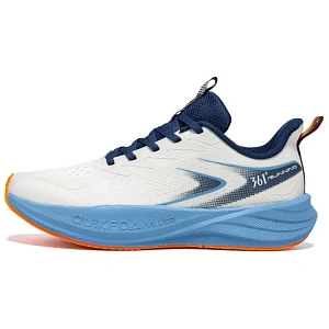 361° Speed Surge Float 1.0 Slip Resistant, Breathable, Lightweight Low Top Casual Sprint Running Shoes Men's Beige Blue