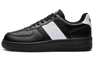 Kappa Flowers Non slip Lightweight Low Top Skateboard Shoes Unisex Black White