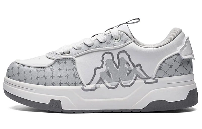 Kappa Slip-Resistant Low-Top Skateboard Shoes Unisex White Gray
