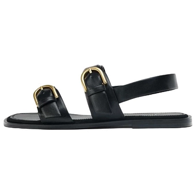 ZARA One Strap Sandals 2.5cm Women's Black