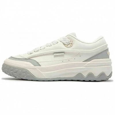 361° Shortbread Anti Slip Wear Resistant Mid Top Skateboard Shoes Women's White Gray