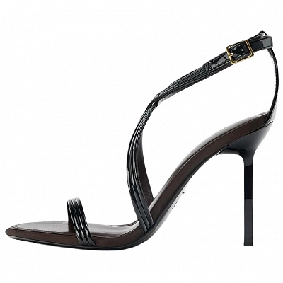 ZARA One Strap Sandals 10cm Women's Black
