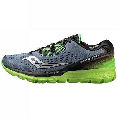 Saucony Zealot Iso 3 Shock Absorbers Slip Resistant Low top Running Shoes Men's Gray Black Green