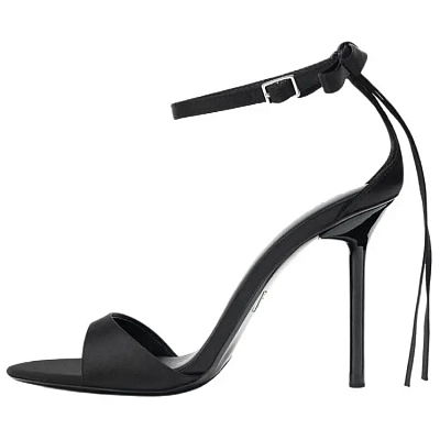 ZARA One Strap Sandals 10.5cm Women's Black