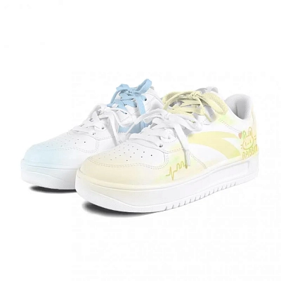 Anta Relaxed Abrasion Resistant Lightweight Slip Resistant Low top Skateboard Shoes Unisex Yellow Blue Mismatched