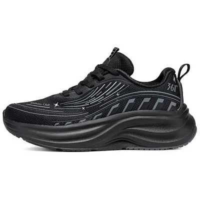 361° Abrasion Resistant Breathable Rebound Low top Sprint Running Shoes Women's Black Gray