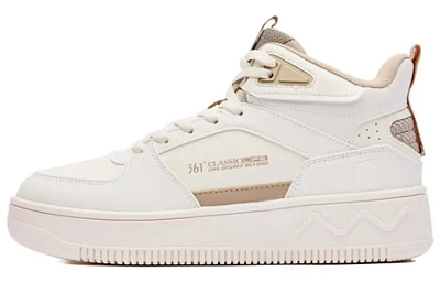 361° Mid-Top Winter Padded Skateboard Shoes Women's Feather White