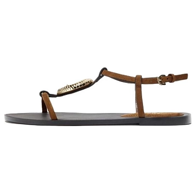 ZARA One Strap Sandals 1cm Women's Brown