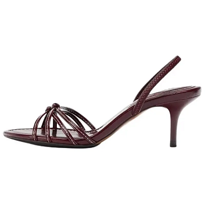 ZARA One Strap Sandals 6cm Women's Burgundy
