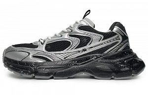 Kappa Cushioned Wear-Resistant Breathable Lightweight Low-Top Running Shoes Unisex Black Silver