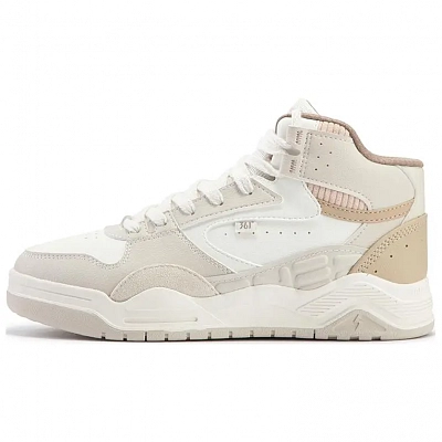 361° Durable Warm High-Top Skateboard Shoes Women's White Beige