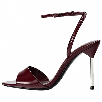 ZARA One Strap Sandals 10cm Women's Red