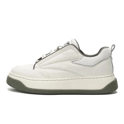 JEEP SPIRIT Low Top Skateboard Shoes Men's Polar White