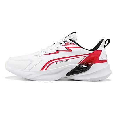 361° Anti Slip Wear Resistant Low Top Casual Running Shoes Men's White Red