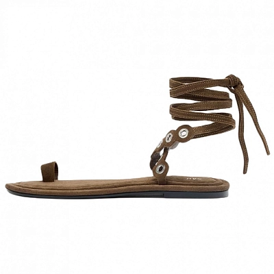 ZARA One Strap Sandals 1cm Women's Brown