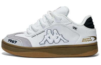 Kappa Anti-Slip Wear-Resistant Low-Top Skateboard Shoes Unisex Classic White