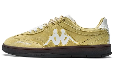 Kappa Tifo Back to Back Anti Slip Wear Resistant Low Top Skateboard Shoes Unisex Cattail Reed Yellow
