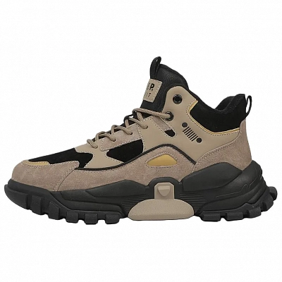 JEEP SPIRIT Outdoor Cooling, Thickened And Fleece Lined Short Cold Resistant Snow Boots Men's Brown