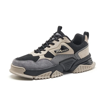 JEEP SPIRIT Low Top Chunky Sneakers Men's Graphite Black