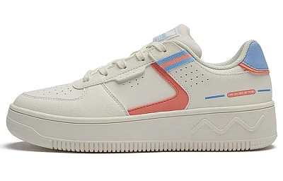 361° Slip-Resistant Breathable Low-Top Skateboard Shoes Women's White Orange
