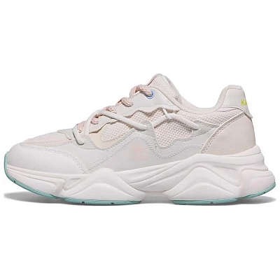 Kappa Anti Slip Wear Resistant Low Top Chunky Sneakers Women's Pink White