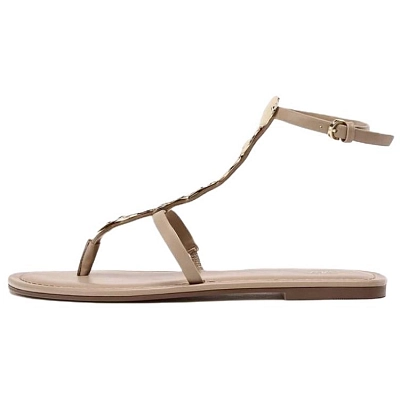 ZARA One Strap Sandals 1cm Women's Beige